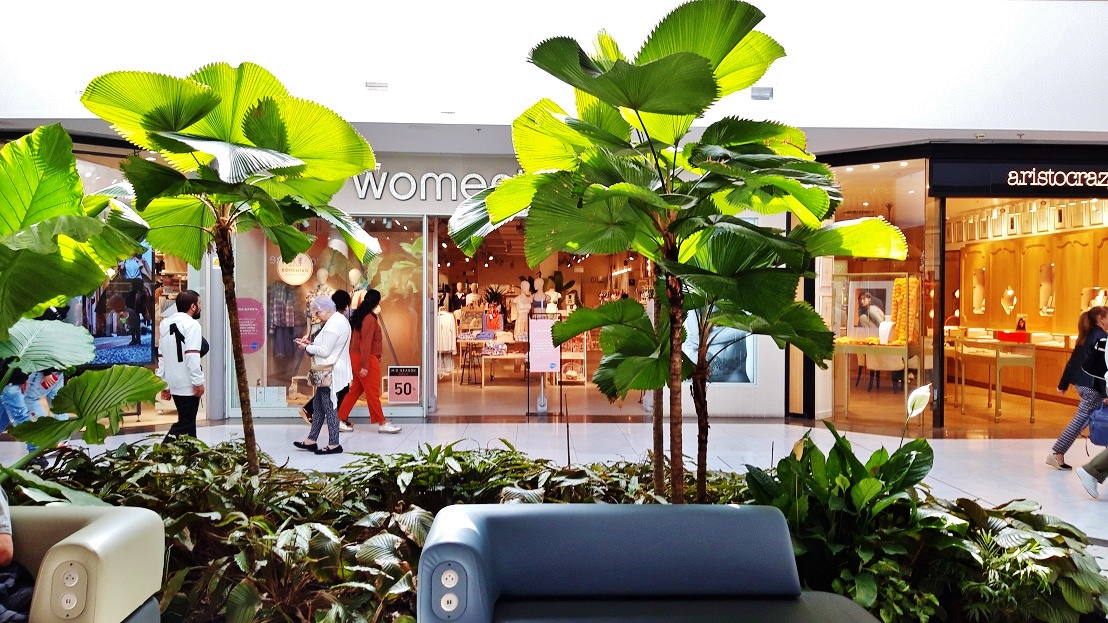 Einkaufszentrum shopping mall center baum pflanzen gruen planen kaufen