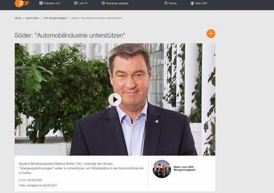 Interview Markus Soeder im MM ZDF Orangerie Hintergrund