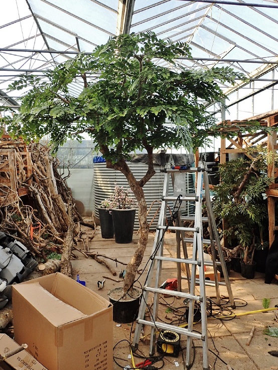 Kunstbaum mit Naturstamm bauen wir online kaufen